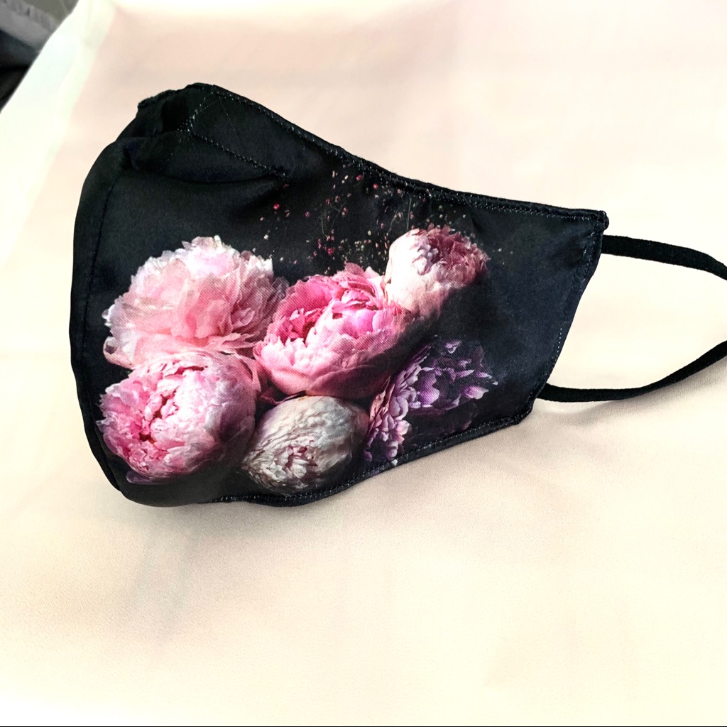 Satin Face Mask Peonies
